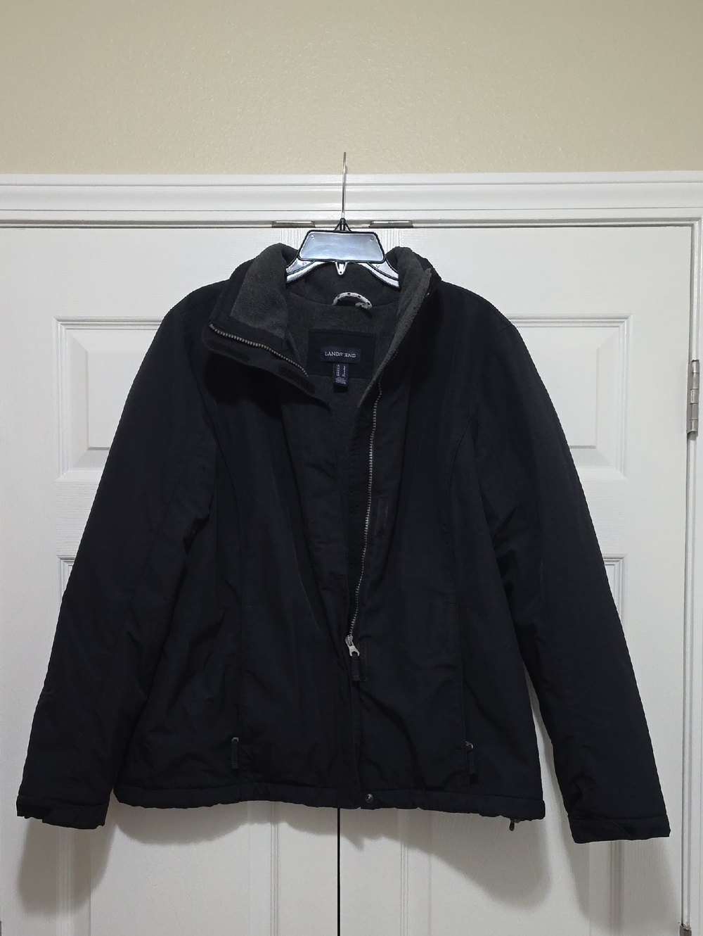 Lands' End Women's Black Performance Jacket with Stand Collar